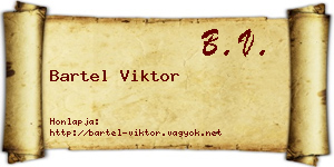 Bartel Viktor névjegykártya